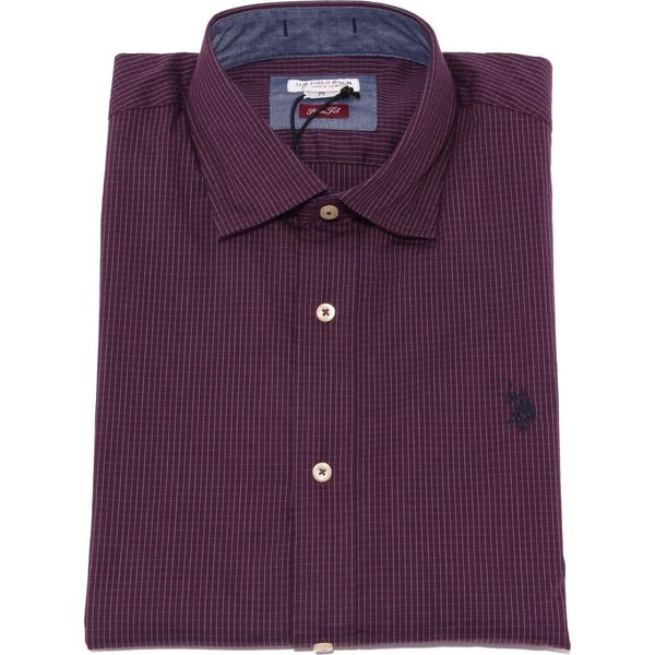 3676K Camicia Uomo U.S. Polo Assn. Slim Fit Purple Shirt Cotone Man-image