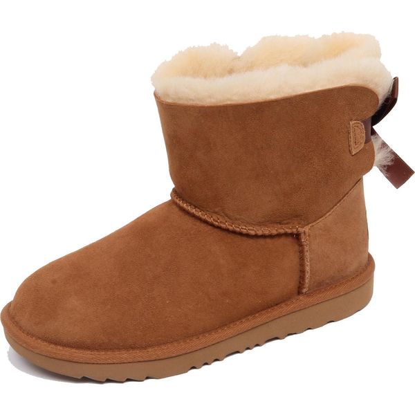 F6408 Stivale Bimba Girl Light Brown Ugg Mini Bailey Bow Ii Scarpe Boot Shoe-image