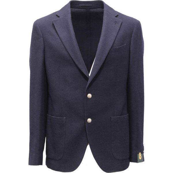 8546AH Giacca Uomo L'8 Lbm 1911 Blue Wool/Cotone/Cashmere Textured Jacket Man-image