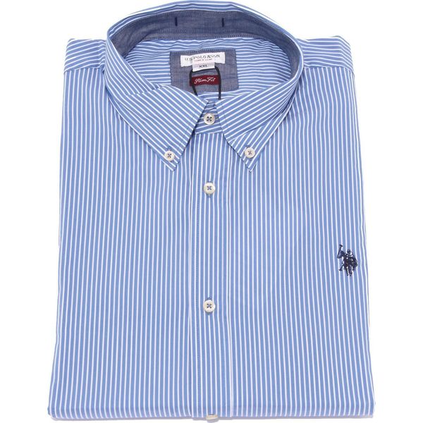 3802K Camicia Uomo U.S. Polo Assn. Slim Fit Light Blu/White Striped Shirt Man-image