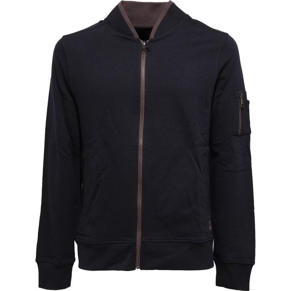 0454Z Felpa Uomo Markup Blue/Brown Full Zip Cotone Sweatshirt Man-image