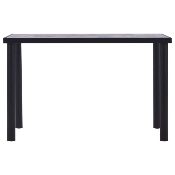 Vidaxl Tavolo Da Pranzo Nero E Grigio Cemento 120 X 60 X 75 Cm Mdf-image