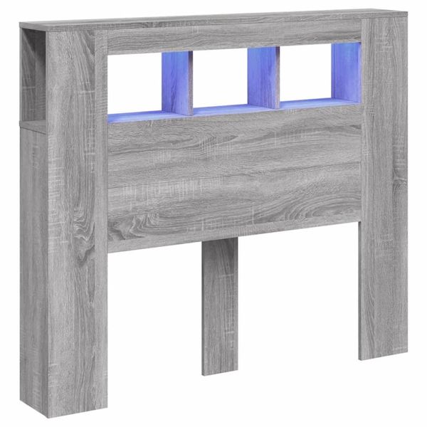 Vidaxl Testata Led Grigio Sonoma 120X18,5X103,5 Cm Materiale A Base Di Legno-image