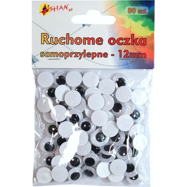Occhi Mobili Autoadesivi 12 Mm 80 Pz Shan SO05-image
