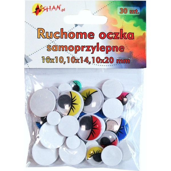 Occhi Mobili Autoadesivi Colorati 10,14,20 Mm 30 Pz Shan SO010-image