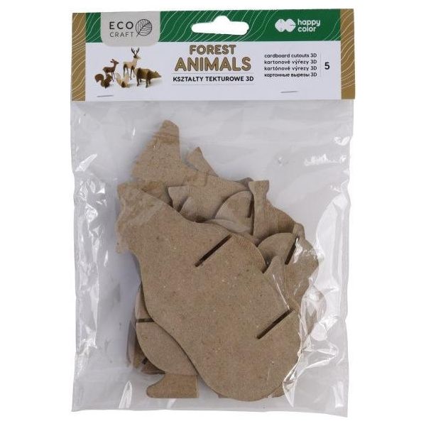 Forme Di Cartone 3D Forest Animal 5 Pezzi Eco Craft Happy Color No. 9286-image