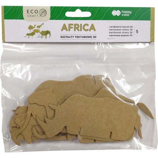 Sagome Di Cartone 3D Africa 5 Pezzi Eco Craft Happy Color No. 1082-image
