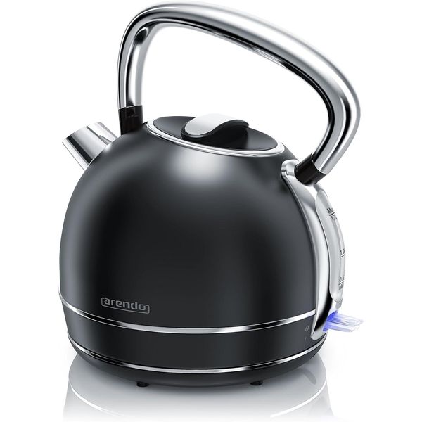 Bollitore Retrò In Acciaio Inox In Stile Vintage - 1,7 L - 2200 W - Senza Fili - Filtro Anticalcare - Spegnimento Automatico - Manico A Led Cool Touch - Gs-image