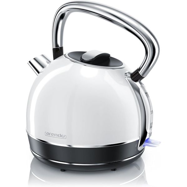 Bollitore In Acciaio Inox In Stile Retro Vintage - 1,7 L - 2200 W - Senza Fili - Filtro Anticalcare - Spegnimento Automatico - Impugnatura Cool-Touch - Bianco - Gs-image