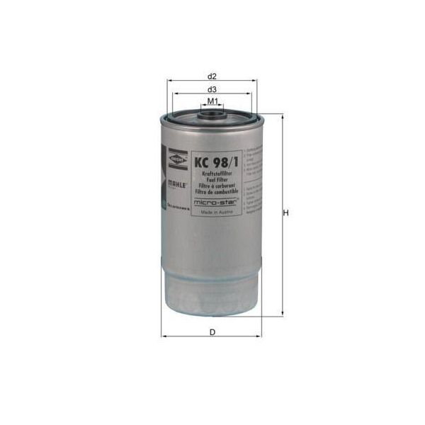 Filtro Carburante Mahle Kc 98/1 Per Bmw 7 (E38) Filtro Avvitabile-image