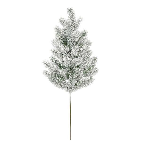 Kunstzweig I.Ge.A. "Tannenzweig", GrüN, Weiß, B:28Cm H:75Cm L:8Cm, Kunststoff, Kunstpflanzen, Kunstzweig, Dekozweig Kunstzweig Adventskranz Kranz Gesteck Weihnachtsdeko-image