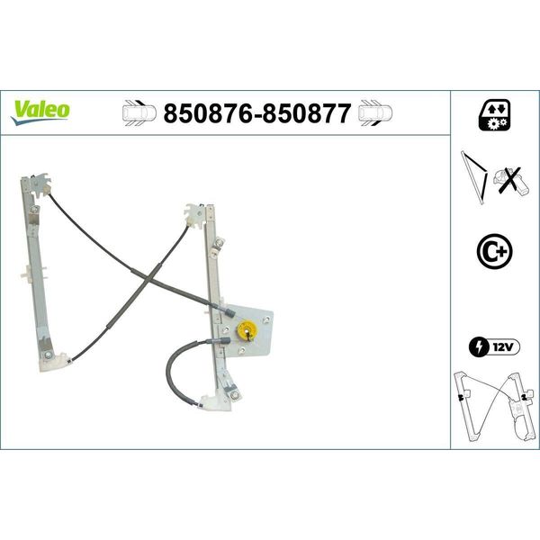 Valeo 850876 Alzacristalli Elettrico Anteriore Sinistro Per Bmw 1 Berlina (E87) 1 Berlina (E81)-image