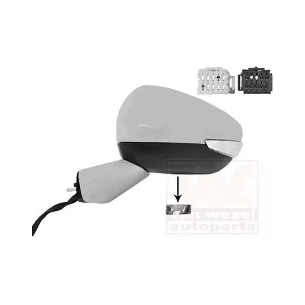 Van Wezel 0979815 Specchietto Esterno Specchietto Laterale Sinistro Per CitroËN C4 Picasso Ii Convesso Riscaldato Verniciato Parzialmente-image