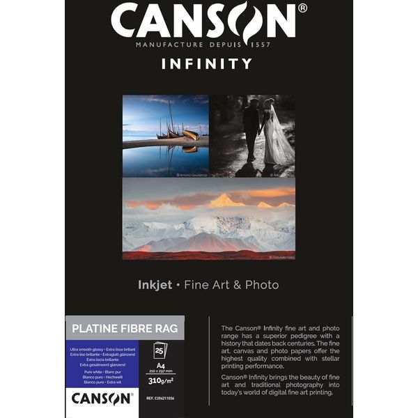 Canson C206211036 Carta Fotografica Canson Infinity "Platine Fibre Rag"", 310 G/Qm, A4"-image