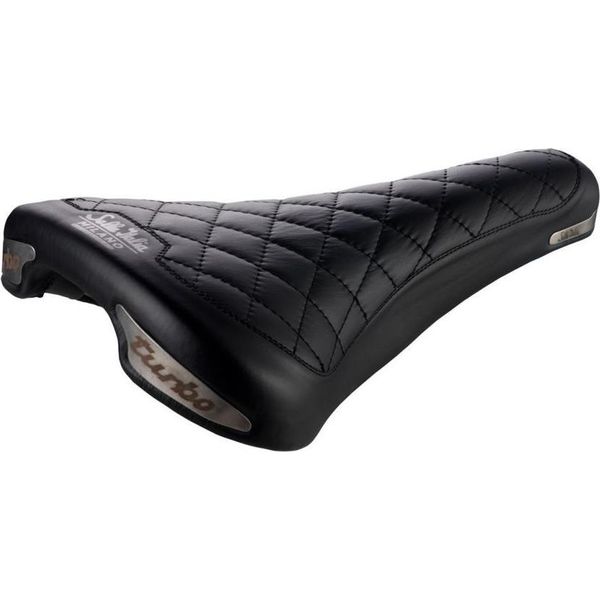 Sella Selle Italia Turbo Bonnie In Pelle L1 Nera 146 × 275 Mm, Telaio Fec-Alloy Ø 7 Mm-image