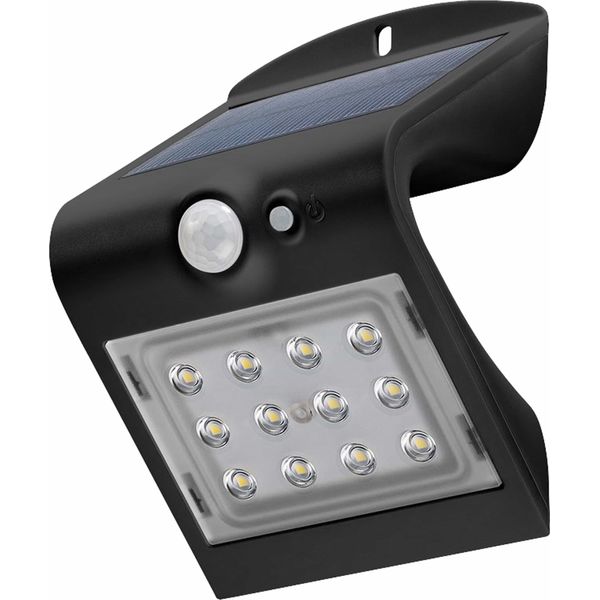 Goobay Lampada Da Parete Solare A Led Con Rilevatore Di Movimento 1,5 W Nero-image