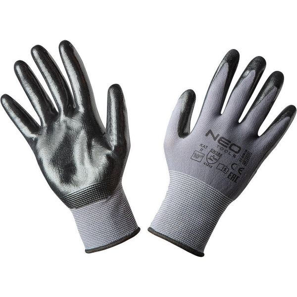 Neo Tools Guanti Da Lavoro, Nylon Rivestito In Nitrile, 4131X, Taglia 8-image