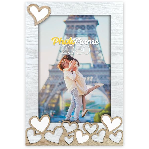 Portafoto In Legno Zep Lavinia 10X15 Cm Con Cuore Applicato Per Formato Verticale-image