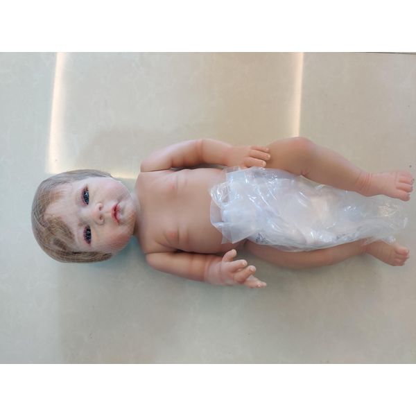Bambola Reborn 46Cm Realistica Fatta A Mano In Morbido Silicone Vinile Realistica-image
