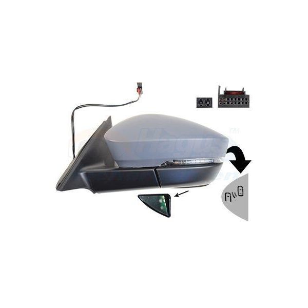 Van Wezel 7643827 Specchietto Retrovisore Esterno Sinistro Per Skoda Kodiaq (NS7) Convesso Riscaldato Con Memoria Predisposto Per Oscuramento Primerizzato-image