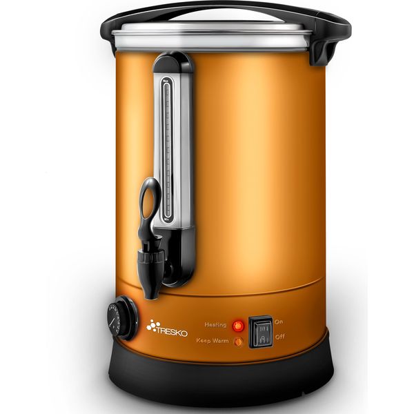Tresko® Bollitore Per Vin Brulé In Rame 6,8L / 1500W Bollitore Per Vin Brulé In Acciaio Inox Distributore Di Bevande Calde Distributore Di Acqua Calda-image