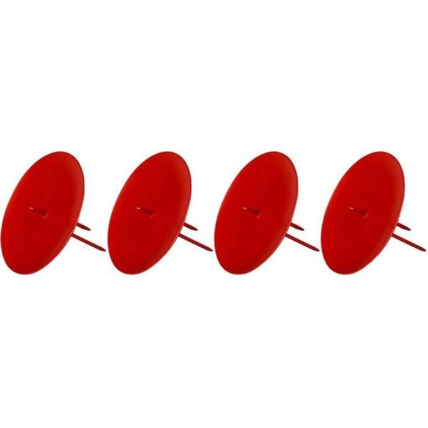 Posiwio Corona Dell'avvento - Portacandele Rosso Ø 9 Cm In Confezione Da 4 - Metallo-image