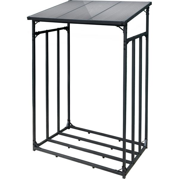 Porta Legna Da Ardere Per Esterni Toboli, Capacità Di Carico Fino A 1500 Kg, 133 X 83 X 185 Cm Per Uso Esterno, Metallo Con Verniciatura A Polvere, Porta Legna Da Ardere Indipendente-image