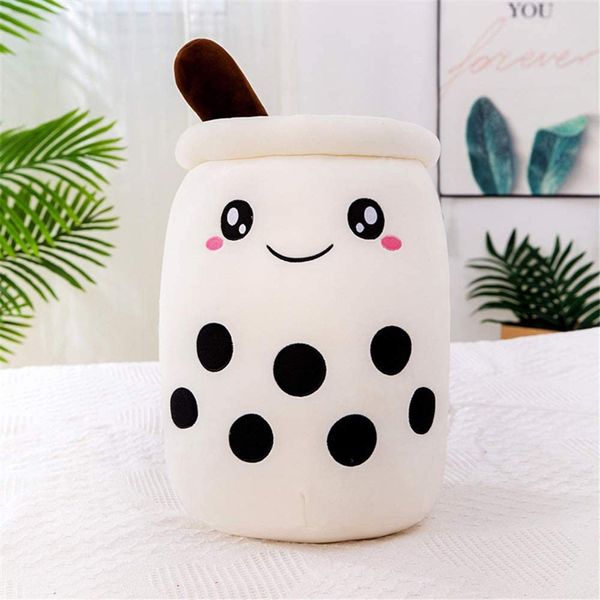 Giocattolo Di Peluche Bubble Tea Boba Giocattolo Di Peluche Bambola Di Peluche Bubble Tea Cuscino Di Abbraccio, Bambola Di Peluche Dei Cartoni Animati Bianco 24 Cm-image