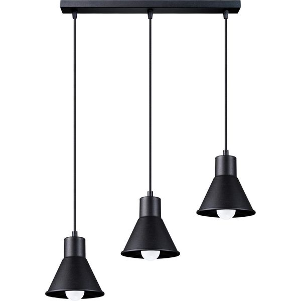 Lampada A Sospensione Tazilo A 3 Luci E27 Nero Lumilo-image
