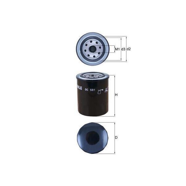Filtro Olio Mahle Oc 581 Filtro Avvitabile Per Isuzu D-MAX (Tfr, Tfs) D-Max I Pickup (Tfr, Tfs) D-Max Ii Pianale / Telaio (Tfr, Tfs)-image