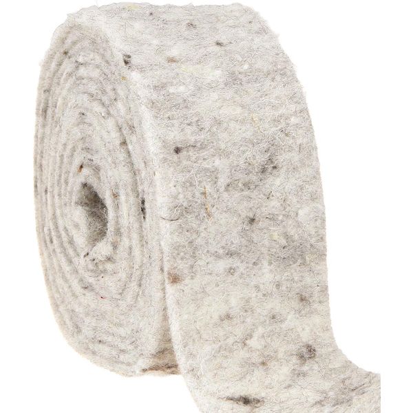 Nastro Di Feltro Grigio 7,5 Cm X 5 M - Materiale Artigianale In 100% Lana Di Pecora, Feltro Decorativo Per Il Fai Da Te, La Floricoltura, La Decorazione-image