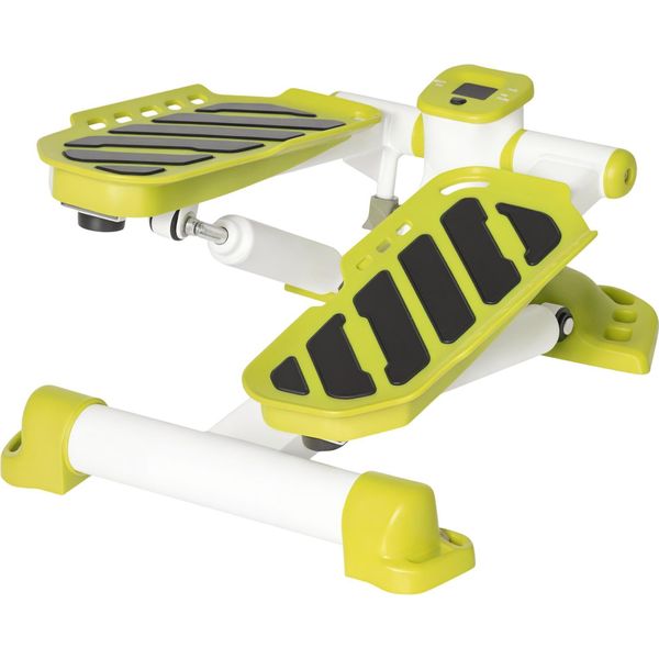 Homcom Mini Stepper Per La Casa, Stepper Up-Down Antiscivolo Con Display Lcd, Stepper Home Trainer Con Due Grandi Pedali, Acciaio, Giallo-image