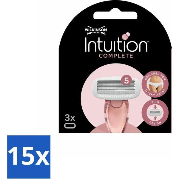 Wilkinson Sword - Lame Di Ricambio - Intuition Complete - Compatibili - 3 Lame - Confezione Risparmio - 15 Pezzi-image