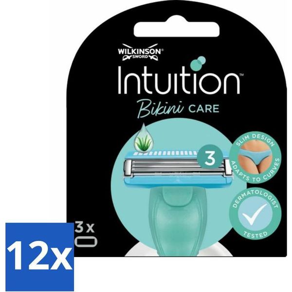 Wilkinson Intuition - Lame Di Ricarica - Duo Per La Cura Del Bikini - Pratico - 3 Lame - Confezione Risparmio - 12 Pezzi-image