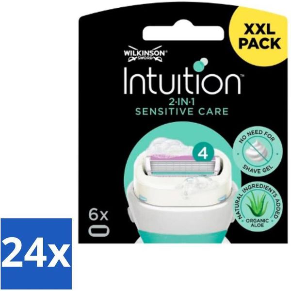 Lamette Wilkinson Intuition 2-In-1 Sensitive Care - 6 Lame - Confezione Risparmio - 24 Pezzi-image