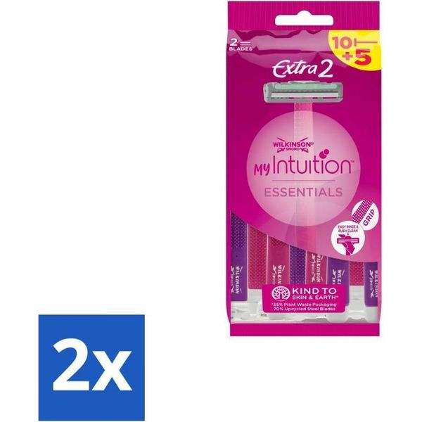 Wilkinson - Rasoio Usa E Getta - Extra 2 Beauty - Extra Comfort - 15 Lame - Confezione Risparmio - 2 Pezzi-image