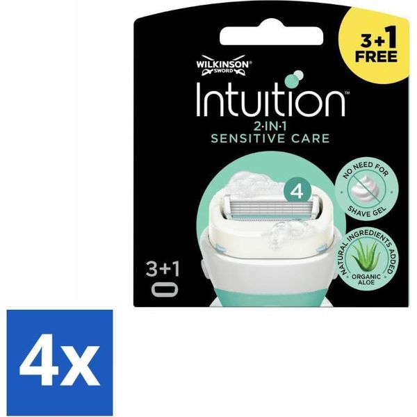 Wilkinson Sword - Lame Di Ricarica - Intuition 2-In-1 Sensitive Care - Per Pelli Sensibili - 4 Lame - Confezione Risparmio - 4 Pezzi-image