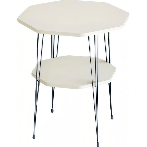 Tavolino Moderno In Metallo Bianco-image