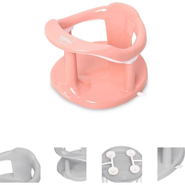Lorelli Seggiolino Da Bagno Happy Bubbles Base Antiscivolo, Schienale Alto Rosa-image