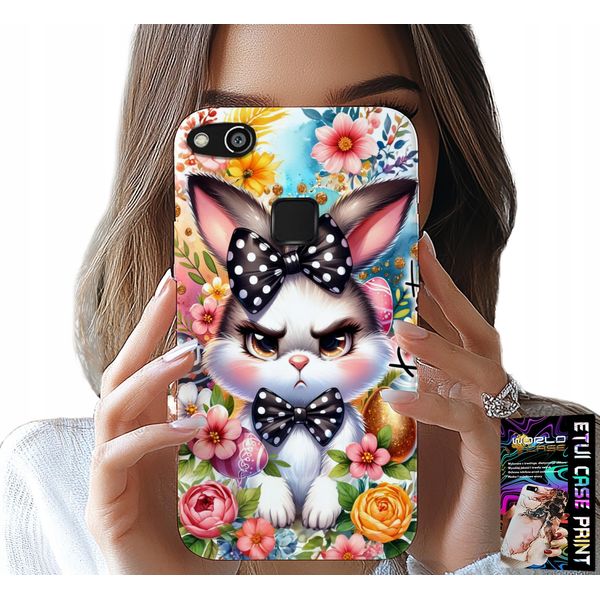 Custodia Per Huawei P10 Lite - Coniglio Pasquale, Coniglietto, Uova + Vetro-image