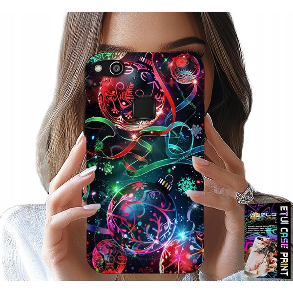 Custodia Per Huawei P10 Lite - Baubles Natalizi, Albero Di Natale, Custodia + Pellicola-image