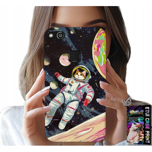 Custodia Per Huawei P9 Lite 2016 - Custodia Gatto Astronauta Gatto Spazio-image