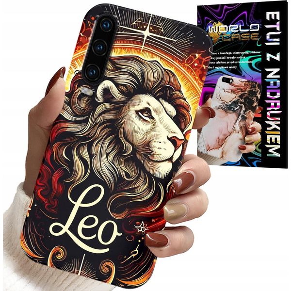 Custodia Per Huawei P30 - Leone, Segno Zodiacale Astronomico, Custodia + Vetro-image