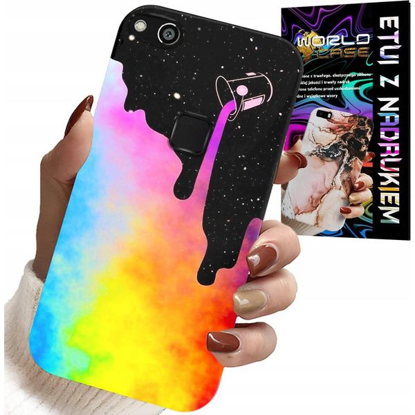 Custodia Per Huawei P9 Lite 2016 - Motivi Colorati Arcobaleno, Vernice + Pellicola-image