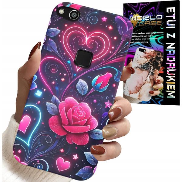 Custodia Per Huawei P10 Lite - Cuore, Rosa, Custodia Per Adolescenti + Vetro-image