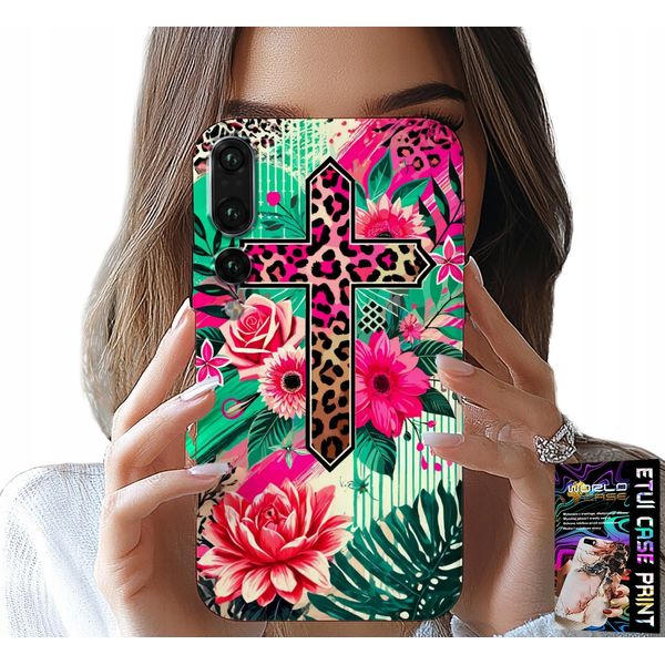 Custodia Per Huawei P20 Plus - Croce, Rosa Cristianesimo Gesù Indietro-image