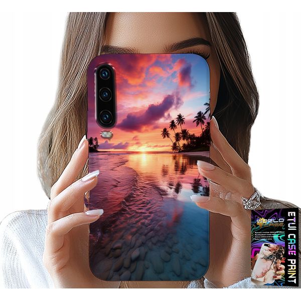 Custodia Per Huawei P30 - Spiaggia Vacanza Isola Bella Vista + Vetro-image
