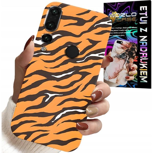 Custodia Per Huawei P20 Pro - Cover Posteriore A Strisce Di Tigre + Vetro-image