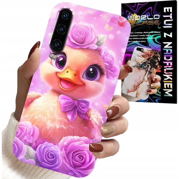 Custodia Per Huawei P30 - Simpatica Anatra, Anatra Su Sfondo Rosa-image