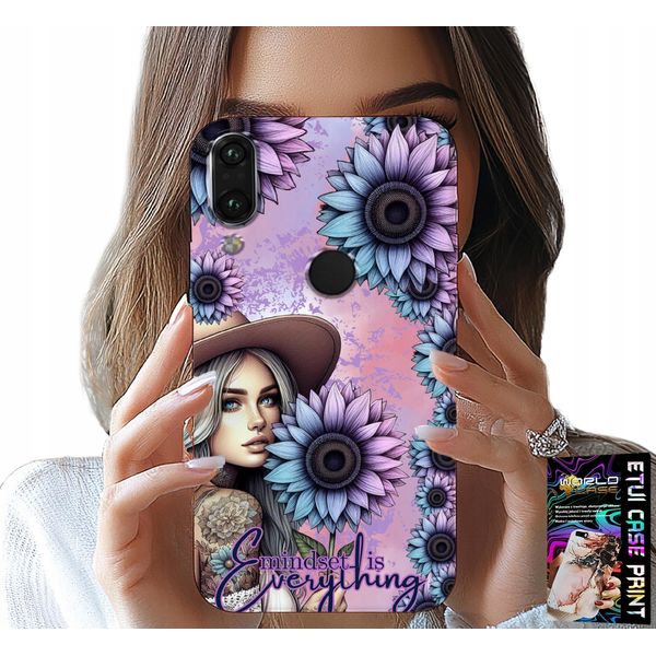 Custodia Per Huawei P Smart 2019 - Donna Con Girasoli, Design Femminile-image